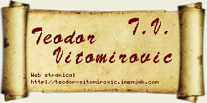 Teodor Vitomirović vizit kartica